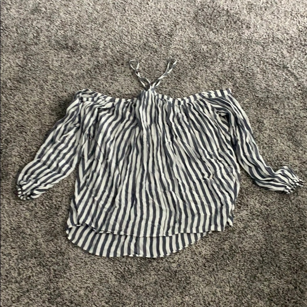 Stripe off shoulder top